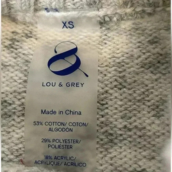 NEW Lou & Grey Star Stripe Mock Neck Sweater Woman’s Size XS Loft Ann Taylor - Picture 6 of 13